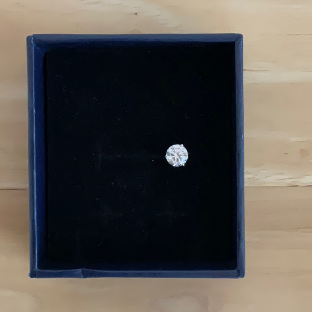 Gem Stone King White Created Moissanite Stud Earring Set in 925 Sterling Silver